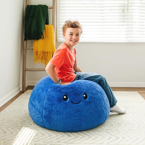 Big Joe Classic Bean Bag Chair, Sapphire Smartmax, Durable Polyester Nylon Blend, 2 feet Round