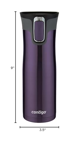 Contigo AUTOSEAL West Loop Vacuum-Insulated Stainless Steel Travel Mug with Easy-Clean Lid 20 oz Sake