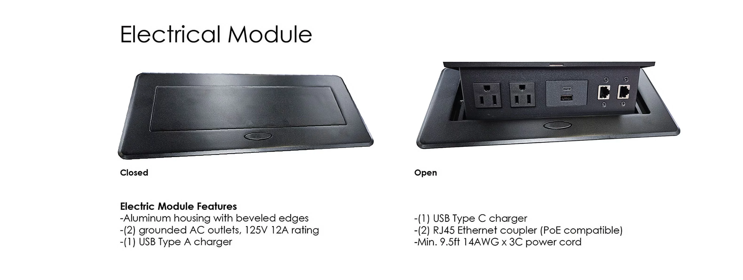 10' Oval Shaped Conference Room Table with Power Modules And Post Legs