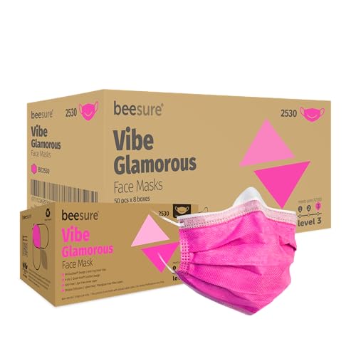 BeeSure BE2580case Pure Vibe Face Mask, White (Case of 400)