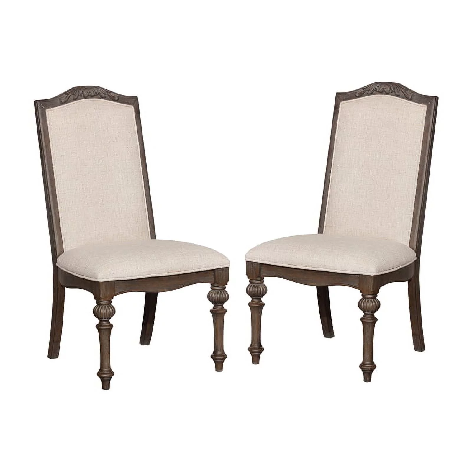 Furniture of America Clyde Fabric Padded Dining Chair in Natural Tone (Set of 2)