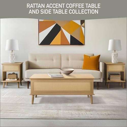 INK+IVY Teagan Lift-Top Rattan Coffee Table