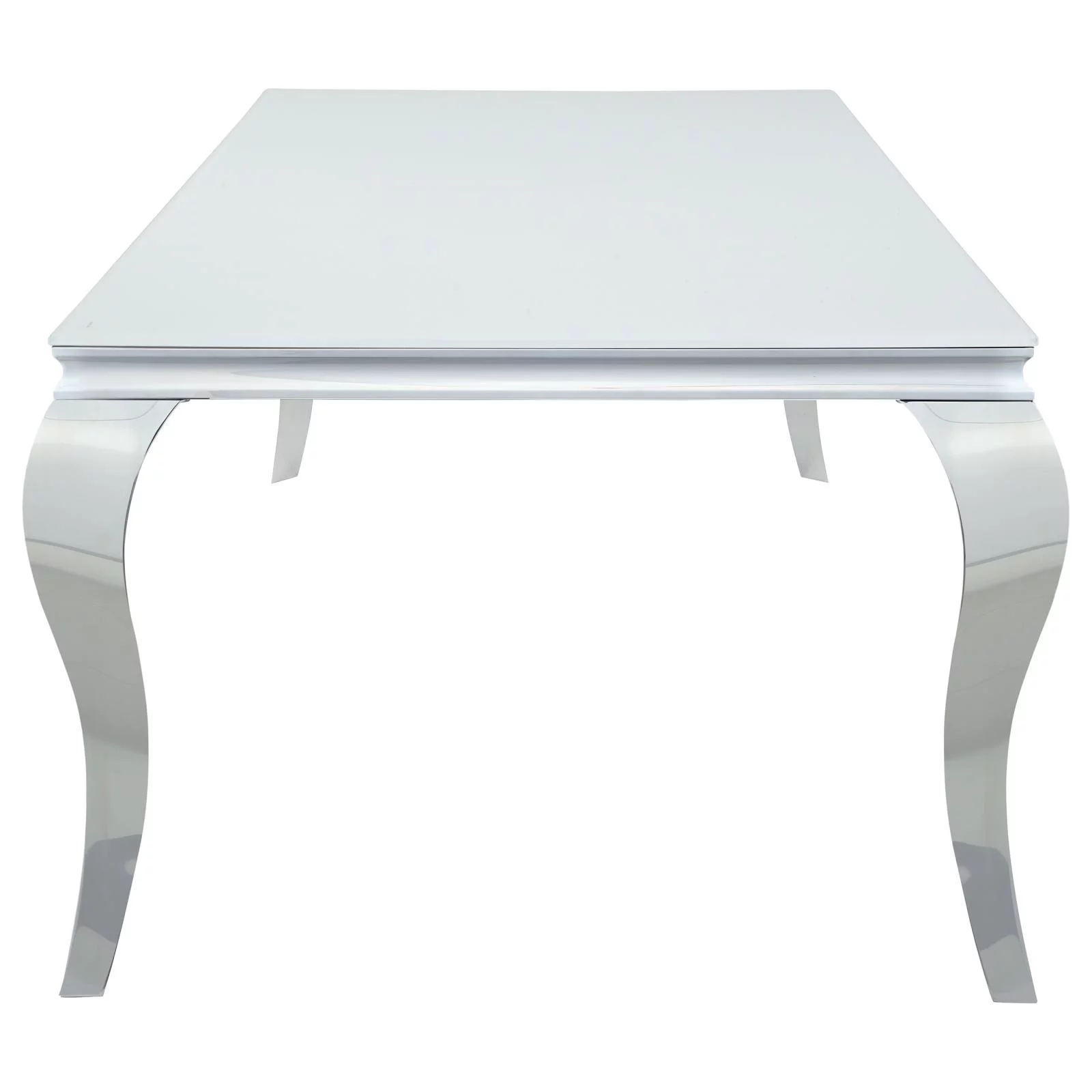Carone Rectangular Glass Top Dining Table White and Chrome