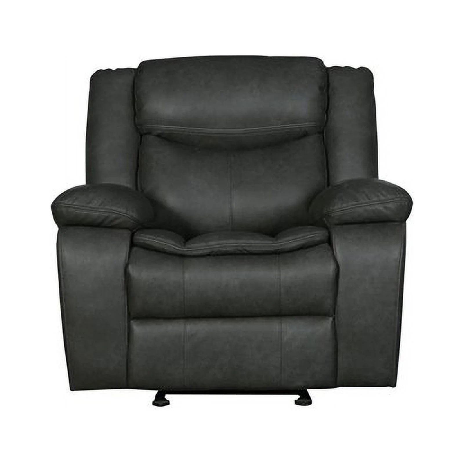 Titan Furnishings Transitional Faux Leather Reclining Sofa Set in Gray