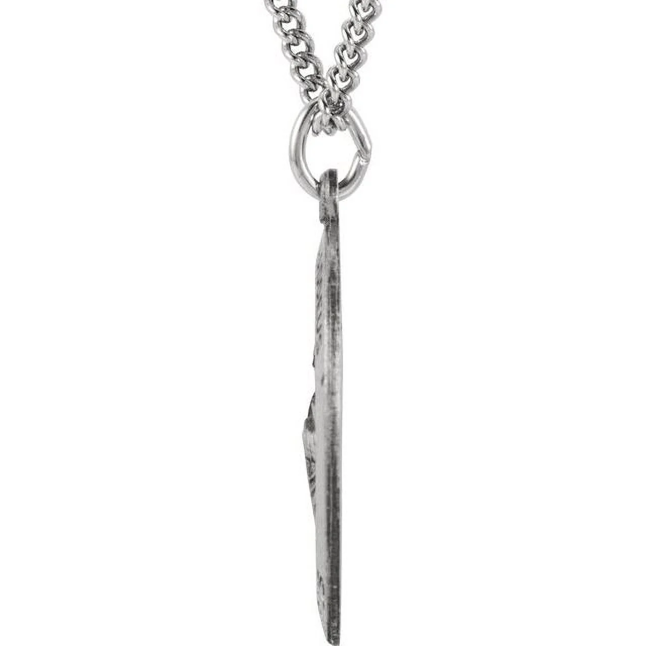 Sterling Silver 18.7x13.5 mm Oval St. Jude Thaddeus 18