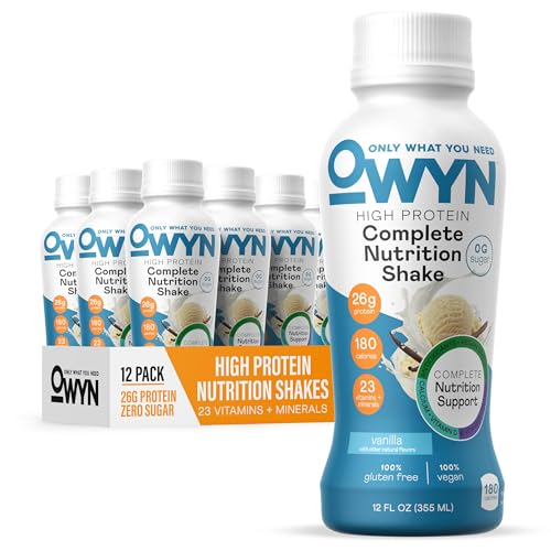OWYN Only What You Need Protein Shake, High Protein Complete Nutrition Drink, Vanilla, 12 Fl Oz (12 Pack)