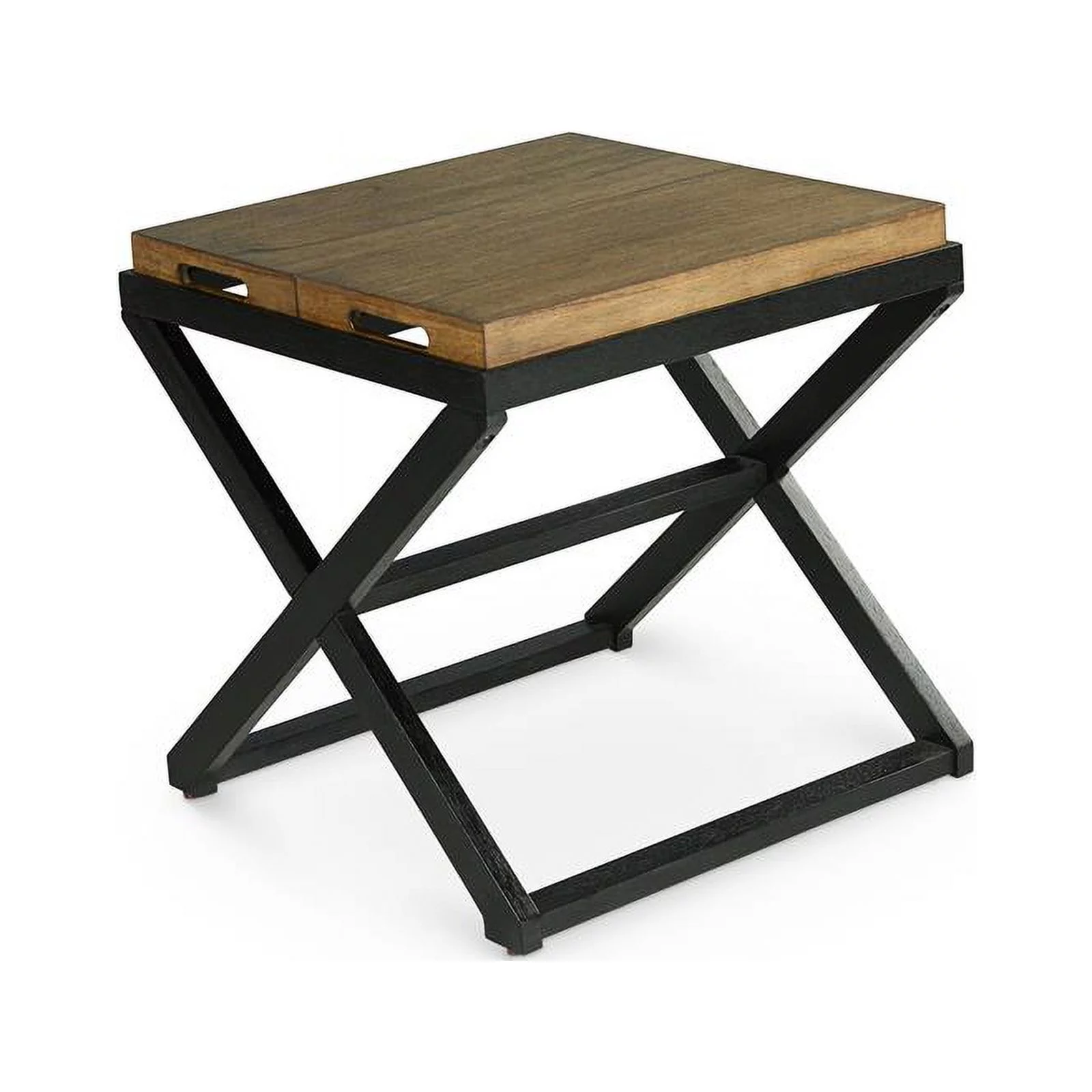 Topeka Walnut and Ebony Solid Wood End Table