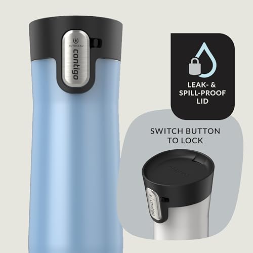 Contigo AUTOSEAL West Loop Vacuum-Insulated Stainless Steel Travel Mug with Easy-Clean Lid 20 oz Sake