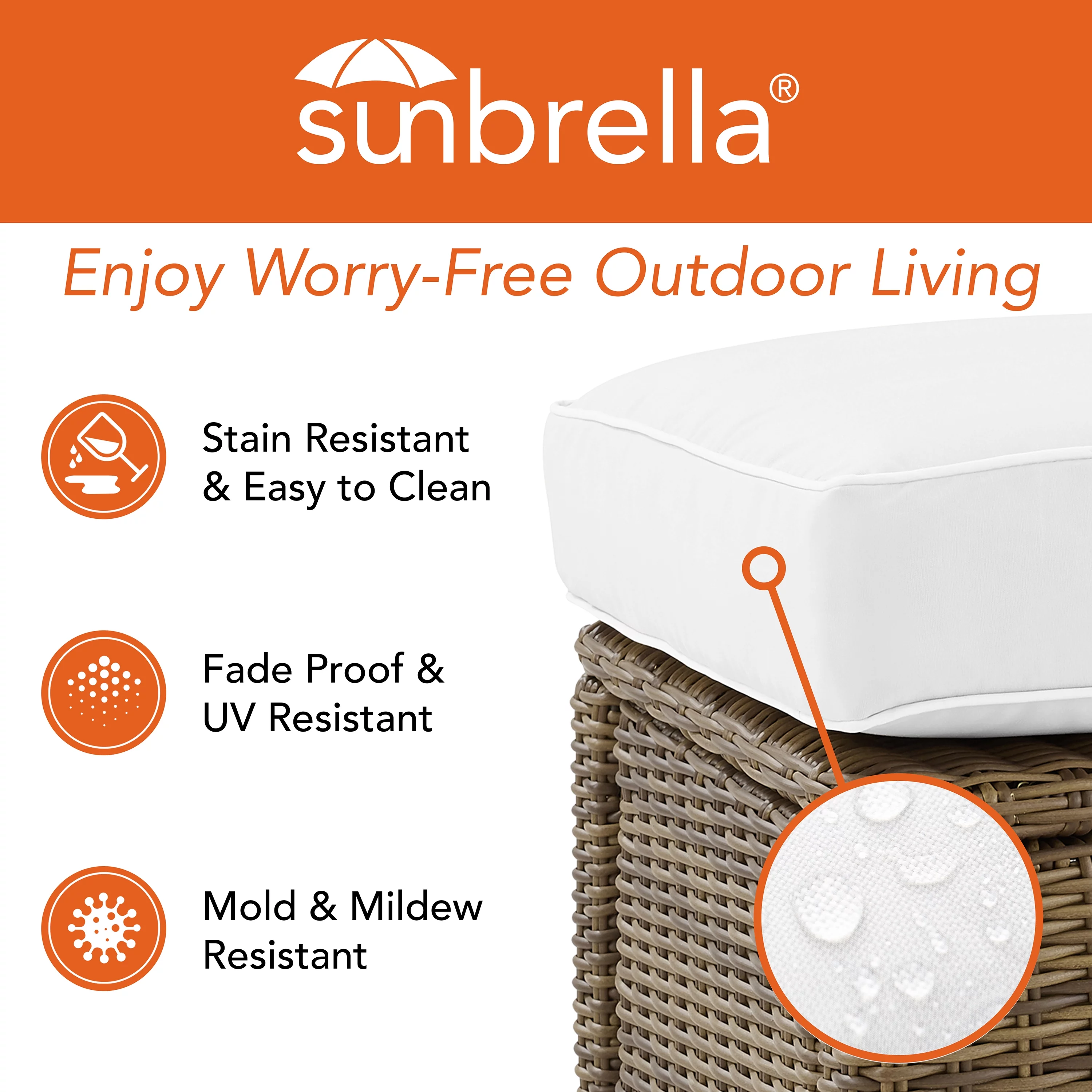 Crosley Furniture Bradenton Fabric Outdoor Chaise Lounge in White/Brown