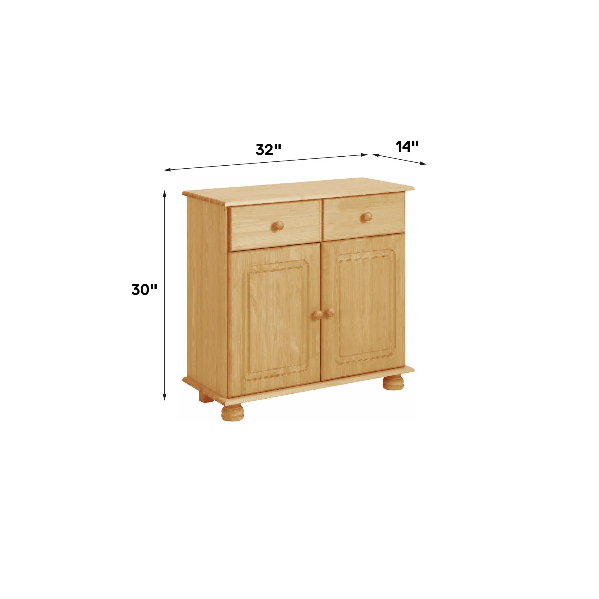 RealRooms Chester Sideboard with 1 Drawer and 1 Cabinet, Stained Brown