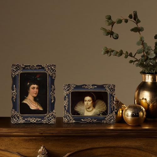 11x14 Vintage Picture Frame Black Baroque Gothic Picture Frames Antique Ornate Victorian for Wall Display, Fits 11x14 or 8x10 Photo with Mat