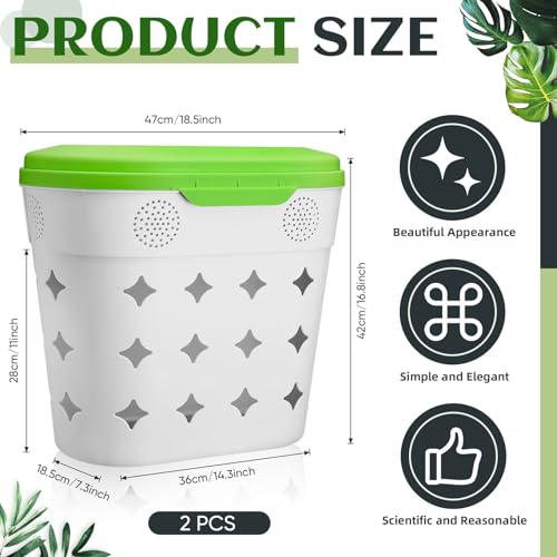 2 Pack InGround Worm Composter,8 Gallon Outdoor Compost Bin for Garden Beds,14.3 x 7.3 x 16.8 inches Vermicomposting Worm Farm System for Kitchen Waste