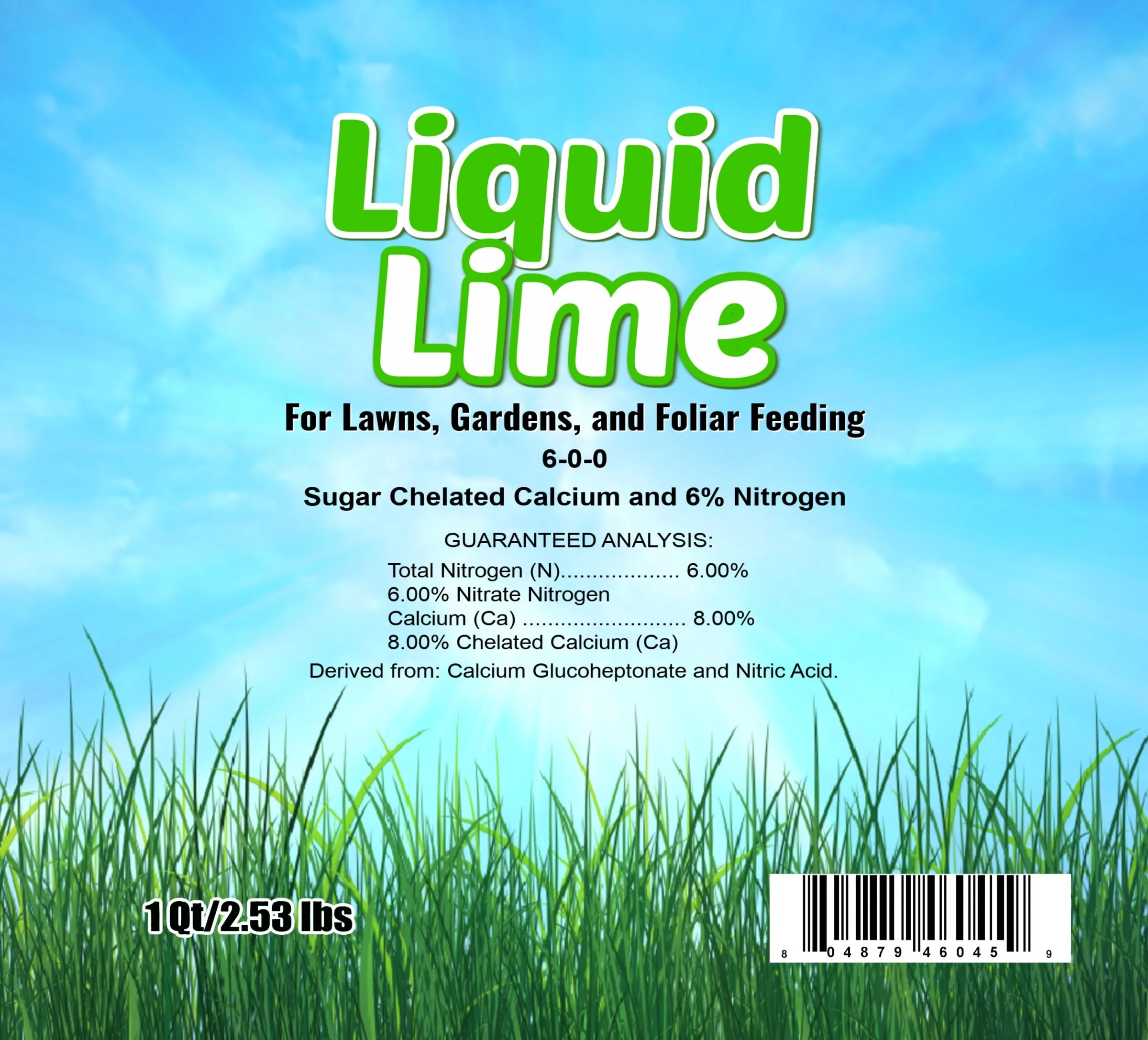 Liquid Lime Sugar-Chelated Calcium - 1 quart with sprayer + 1 gallon refill