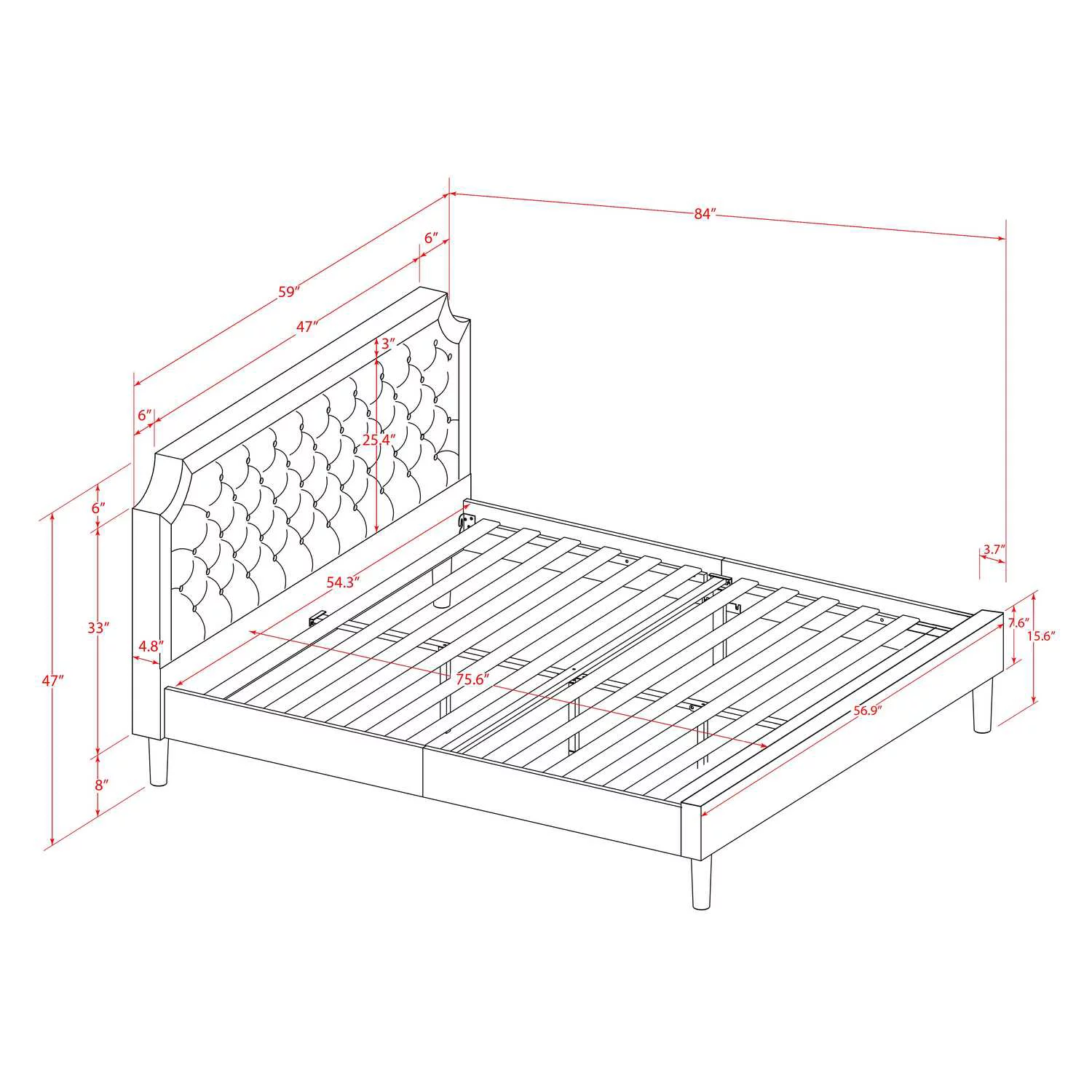 East West Furniture Granbury 2-Piece Wooden Full Bedroom Set in Brown/Walnut
