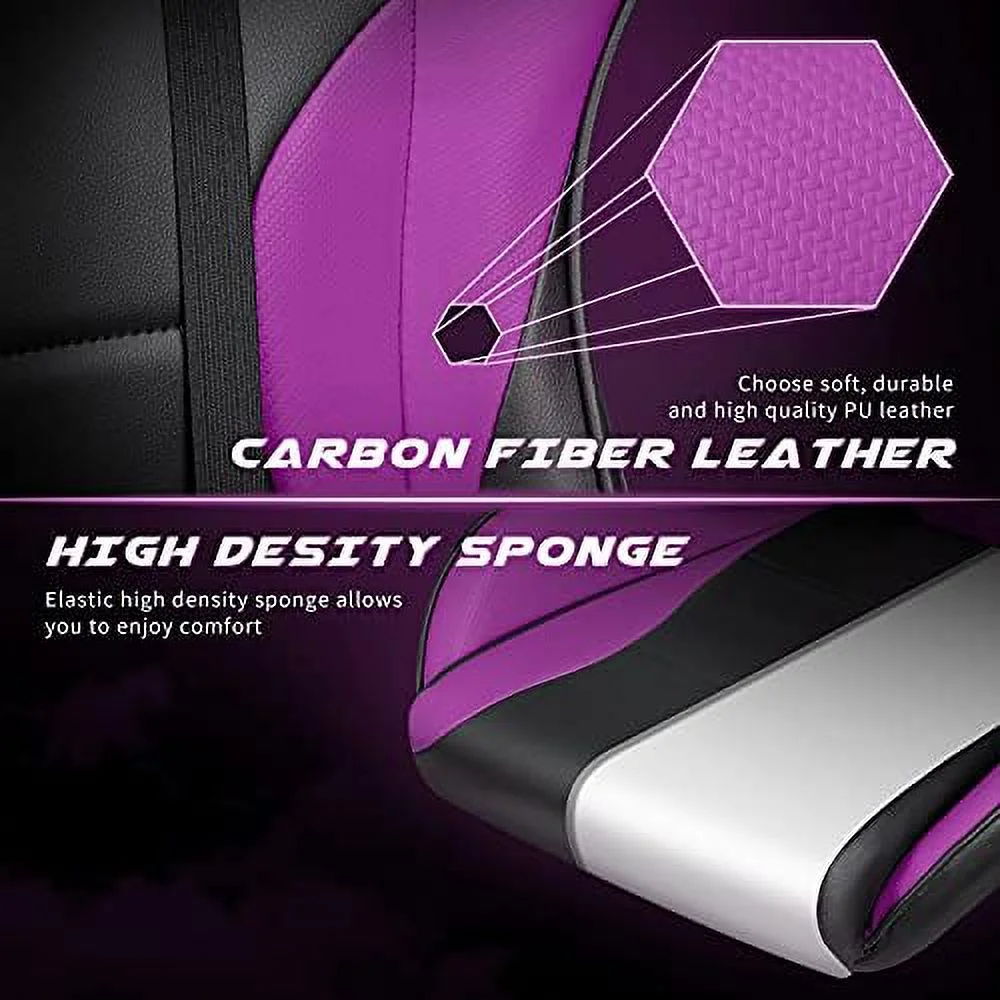 Gaming Chair Massage Computer Office Chair Ergonomic Desk Chair with Footrest Racing Executive Swivel Chair Adjustable Rolling Task Chair (Black)