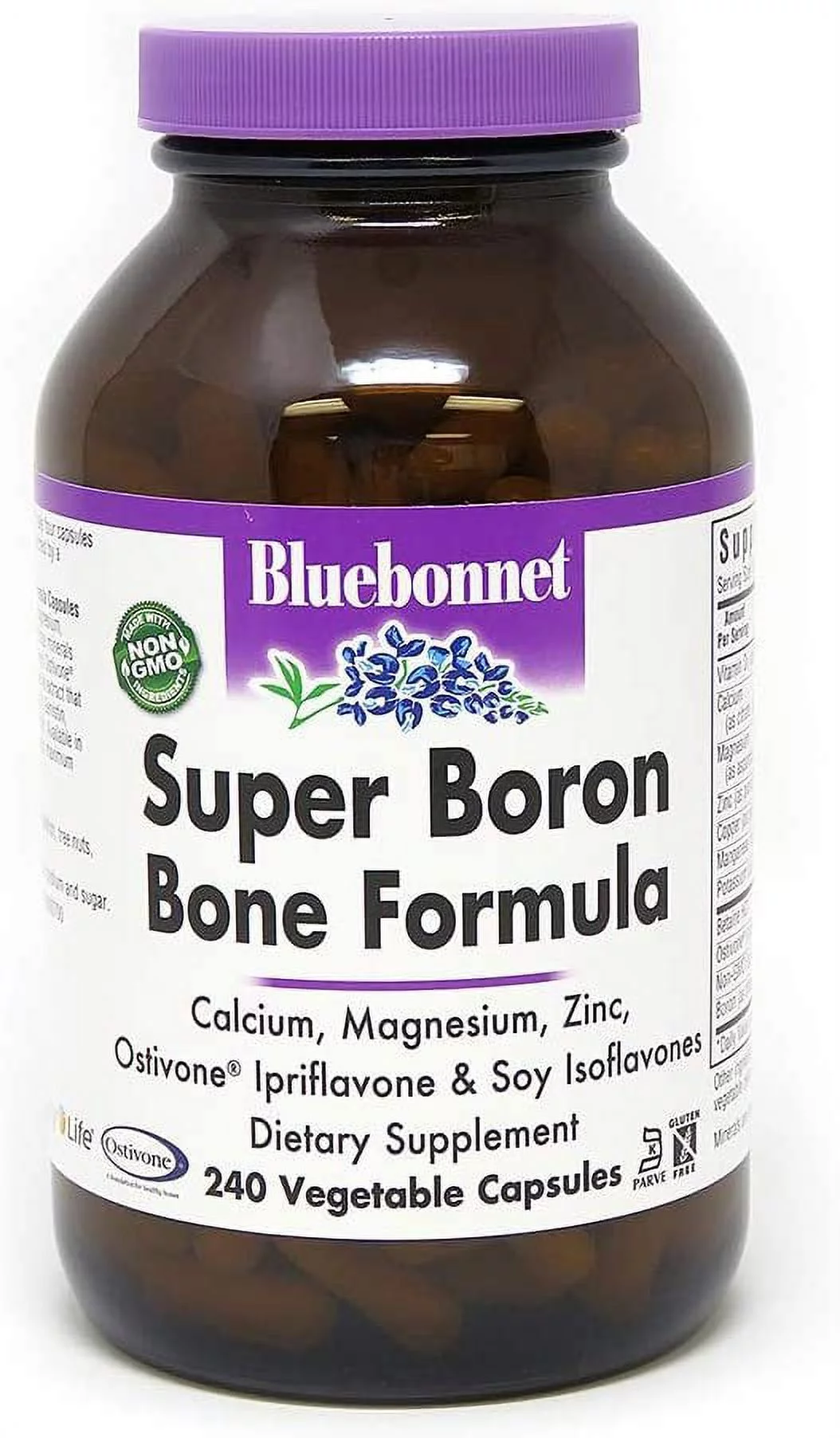 BlueBonnet Super Boron Bone Formula Vegetarian Capsules, 240 Count, White 743715002227