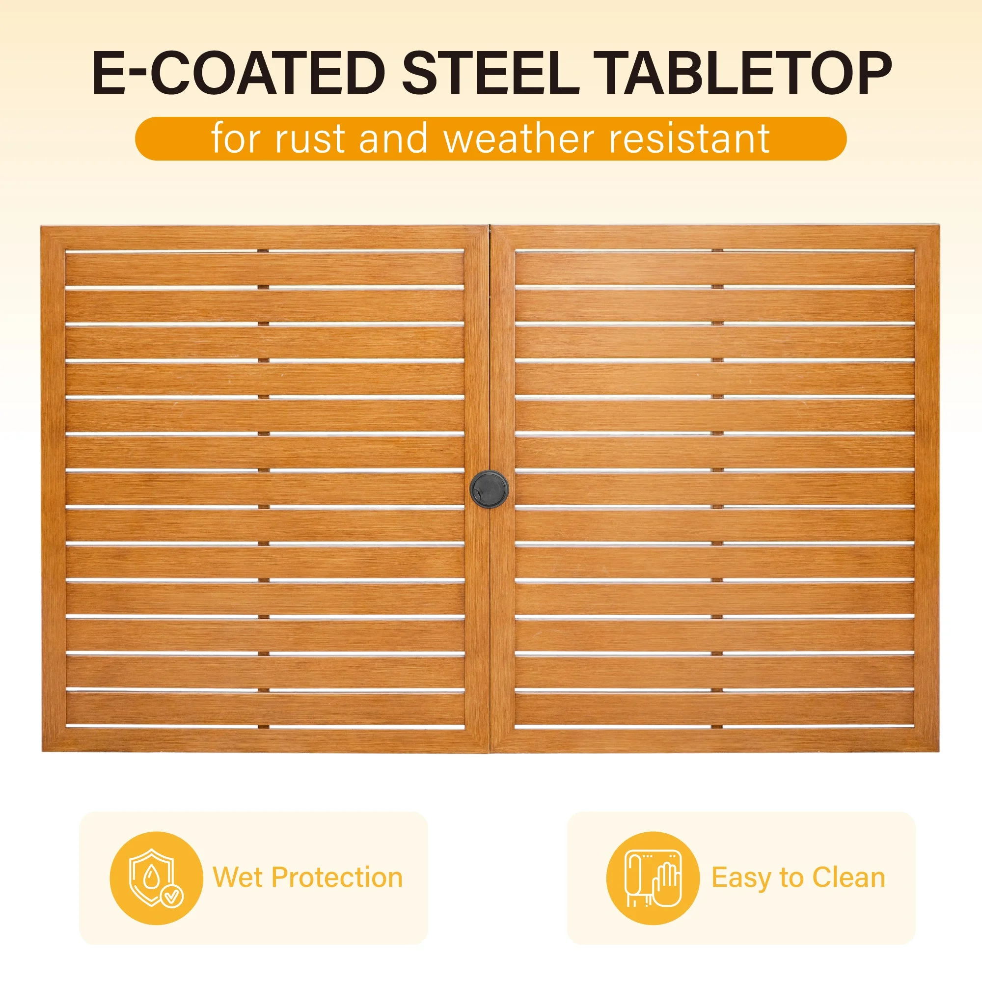 Sophia & William 7 Piece Patio Dining Set Teak Dining Table and 6 Red Textilene Chairs