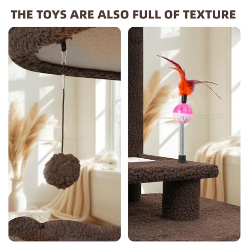 YUNIQUE Cat Tree with Cat Condo and Big Hammock, Grey