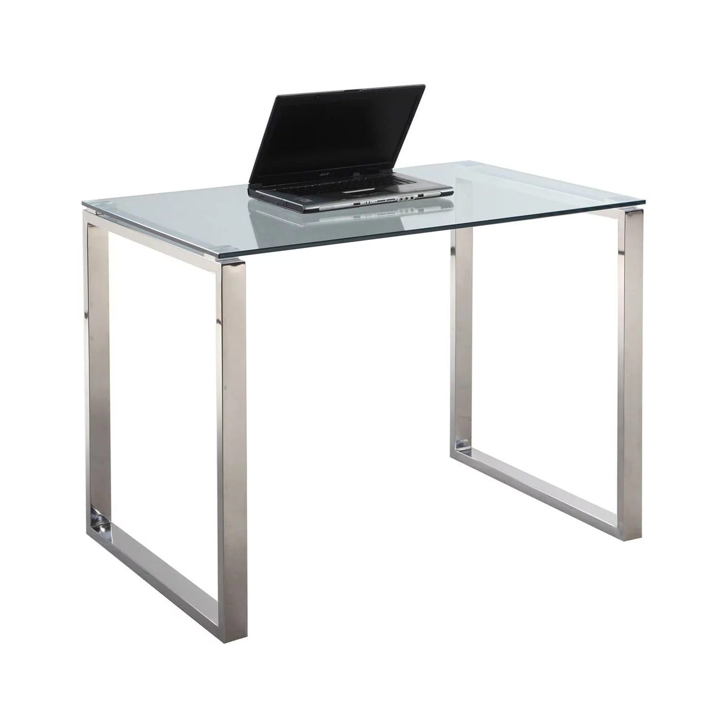 Chintaly Contemporary Small Desk w/ Glass Top