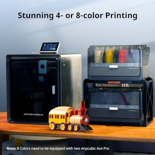 Anycubic Kobra S1 Combo 3D Printer, 4 Stunning Multicolor with Anycubic ACE PRO, 600mm/s High Speed and 320℃ Hotend Free-Clog Extruder, Intelligent Drying While Printing, Built-in Camera 250*250*250mm