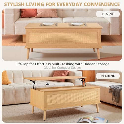 INK+IVY Teagan Lift-Top Rattan Coffee Table