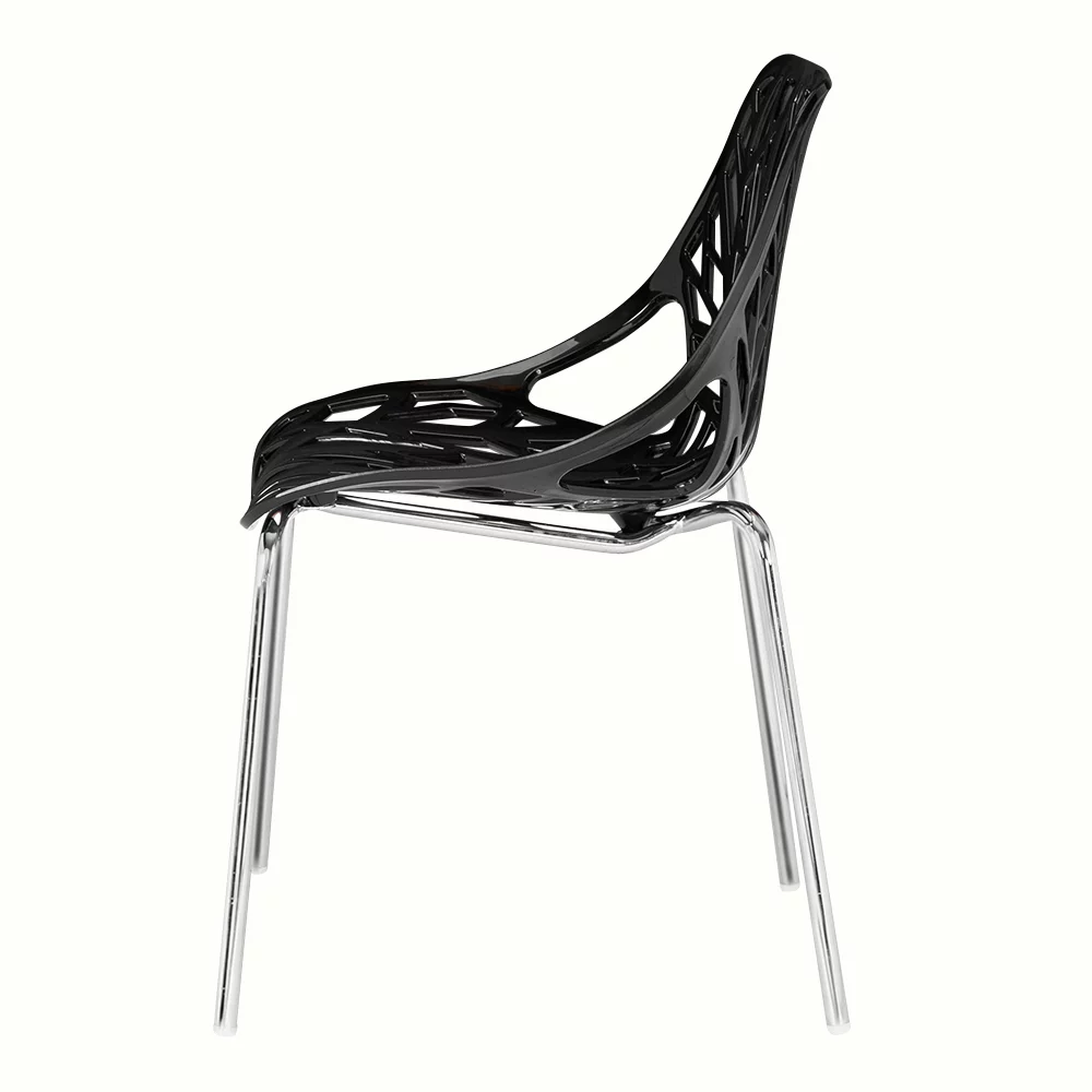 Ktaxon Dining Chairs (Set of 4)  Modern Nest Style Lounge Chairs Kid-Friendly Birch Chairs, Stackable Modern Chair Black