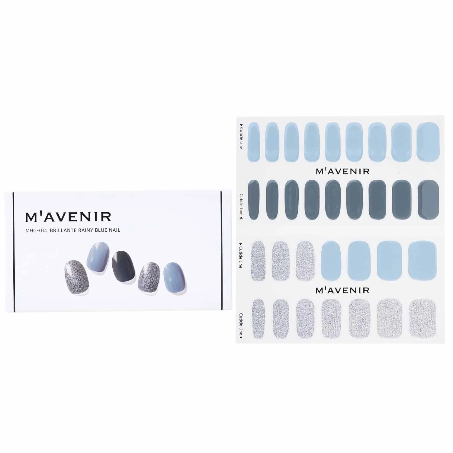 Mavenir Nail Sticker (Blue) - # Blue Leaf Nail  32pcs