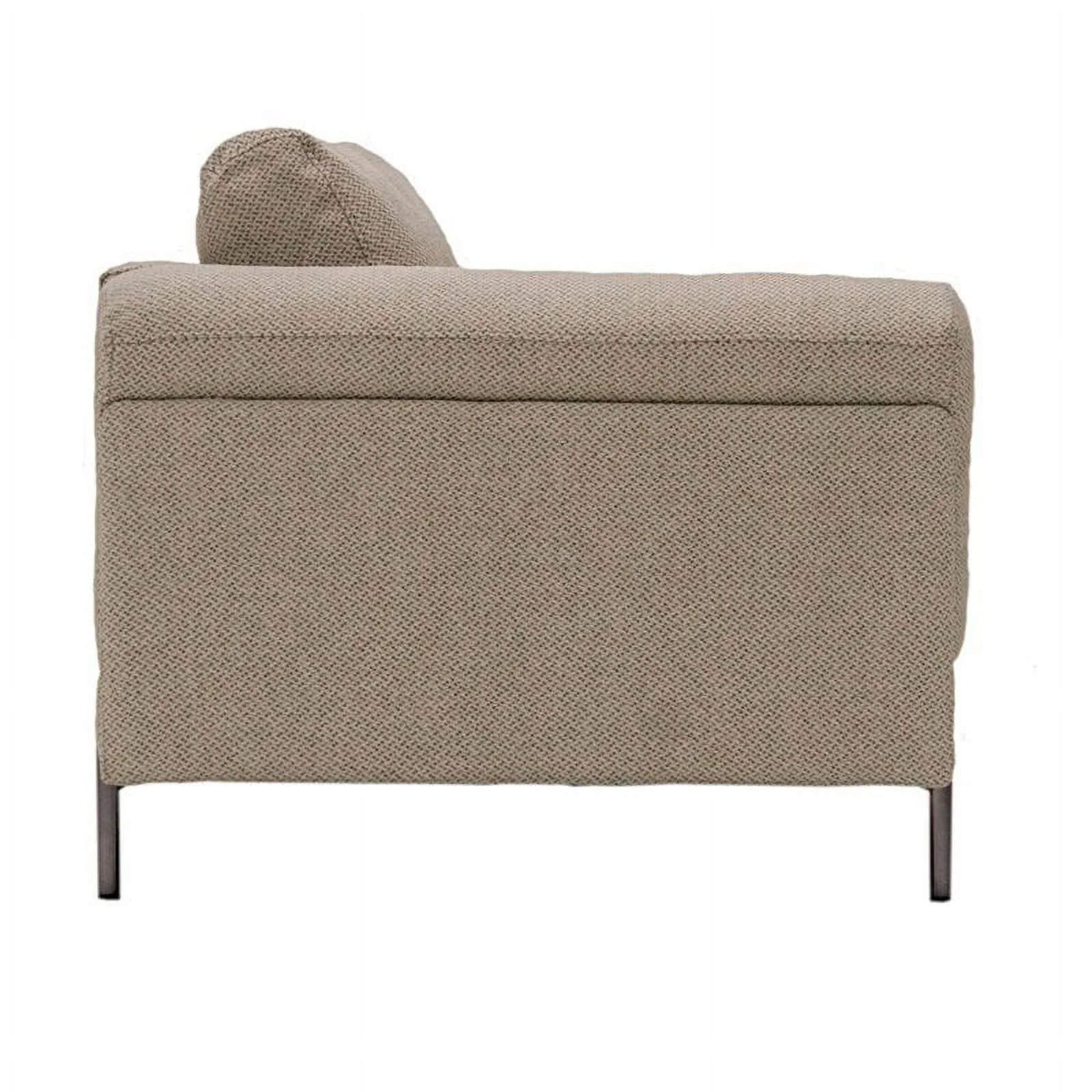 Divani Casa Hello Modern Polyester Fabric & Solid Wood Sofa in Beige
