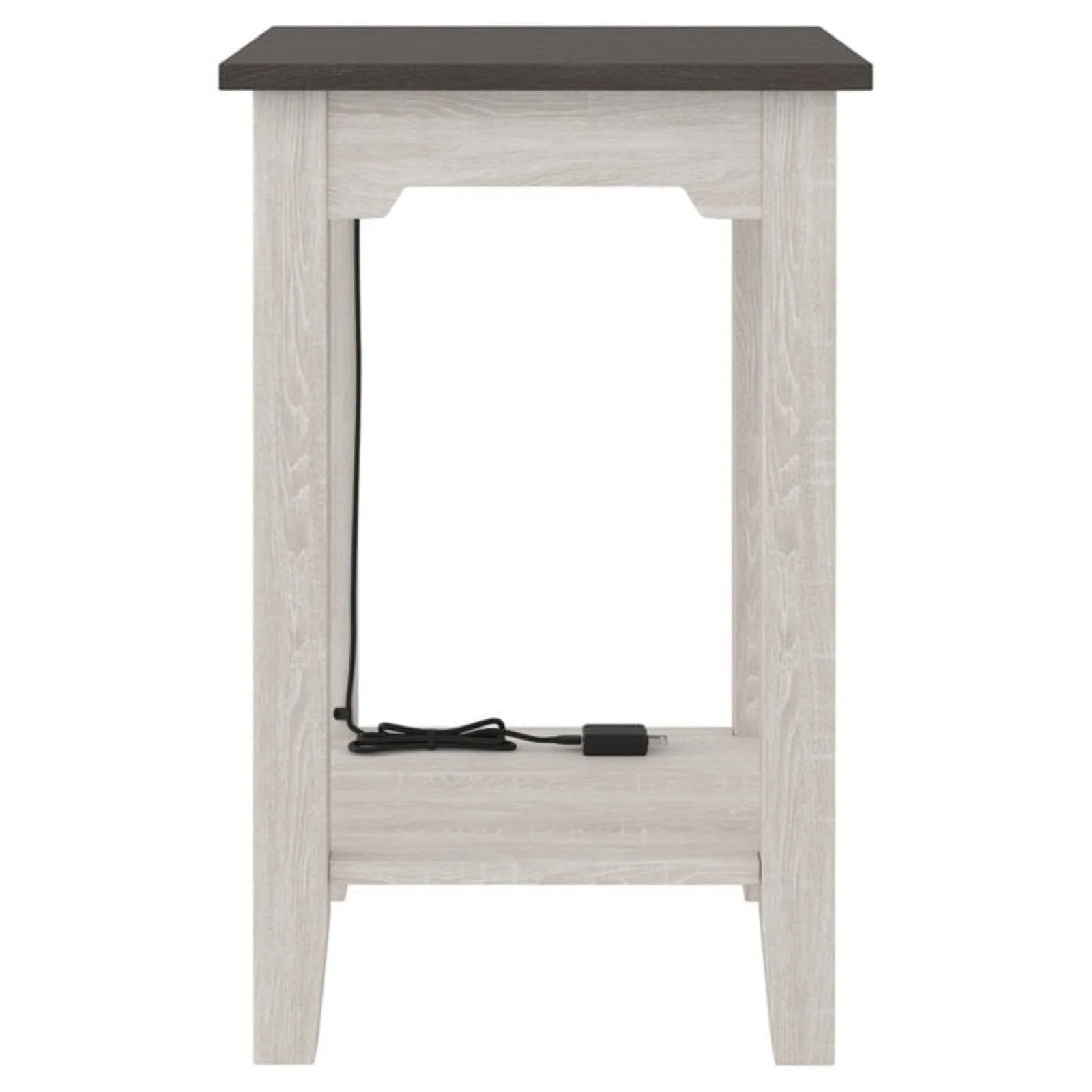 Bowery Hill Farmhouse Engineered Wood End Table in Antiqued White/Gray