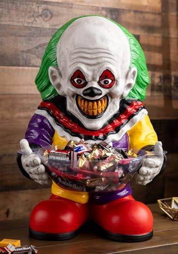 Fun Costumes Scary Killer Clown Candy Bowl Holder Decoration - Detailed Evil Clown Candy Dish - Perfect for Halloween - Standard - Multicolor