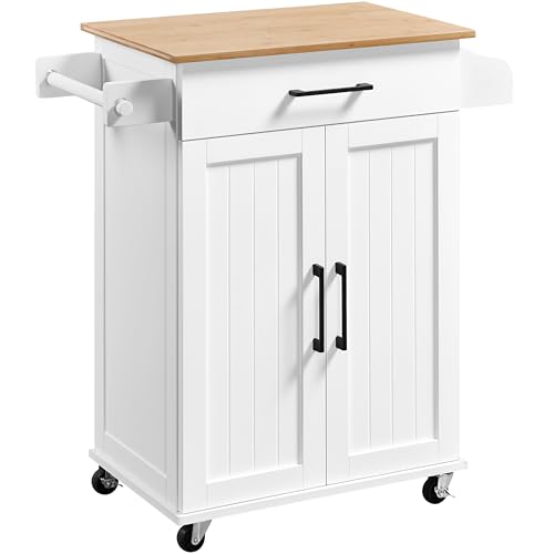 Yaheetech Kitchen Cart with Bamboo Tabletop, 32