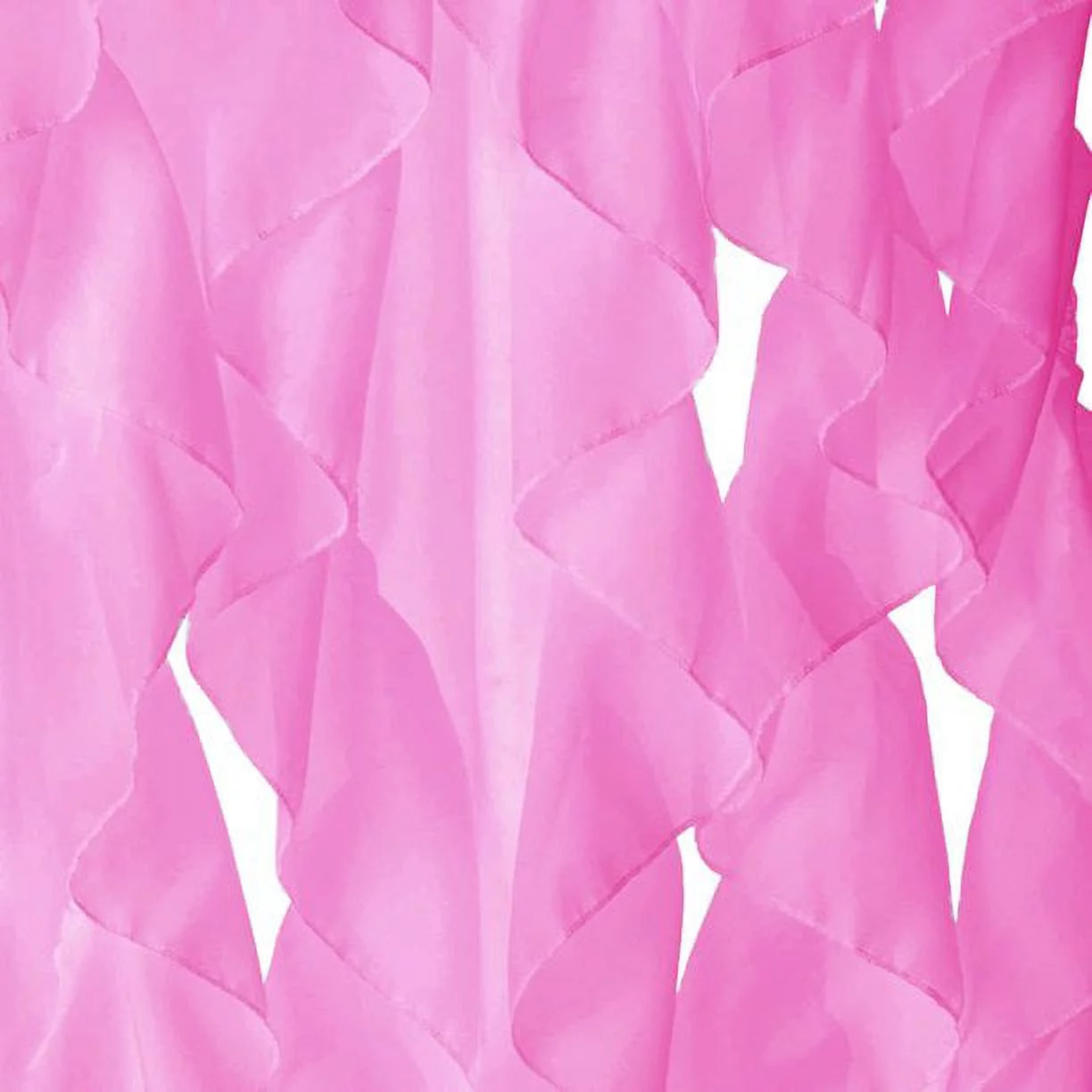 Diamond Home Cascade Window Panel Sheer Voile Vertical Ruffled Waterfall Curtains, 2 Piece Set (50