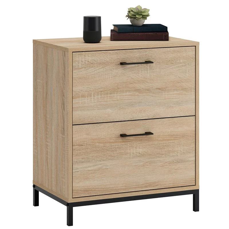 Pemberly Row Traditional Engineered Wood Lateral File Cabinet in Charter Oak