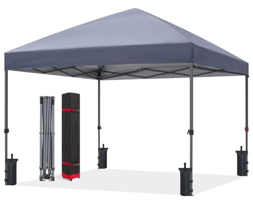 ABCCANOPY Pop Up Canopy - Outdoor Patio Portable Canopy Tent Heavy Duty for Backyard and Deck with 4 Sandbags(White, 10x10)