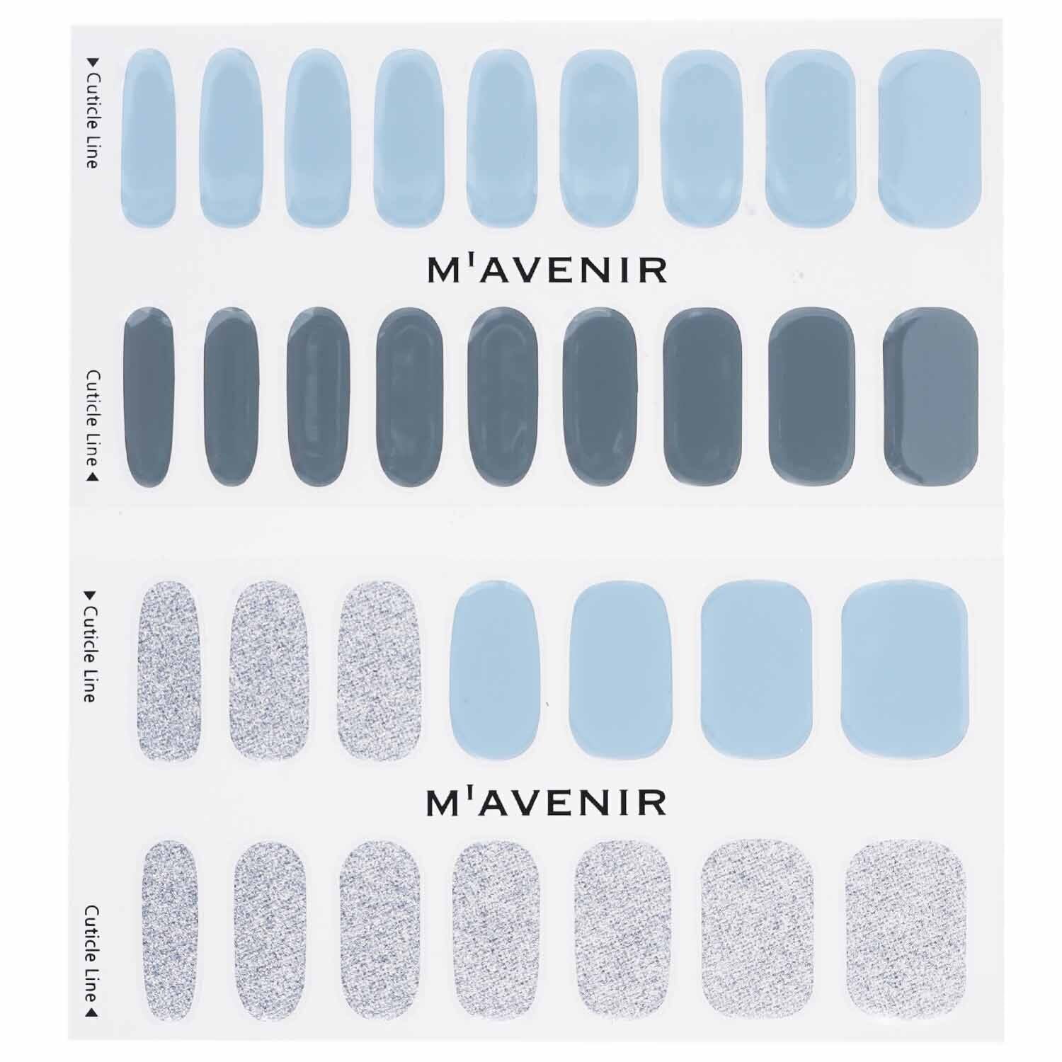 Mavenir Nail Sticker (Blue) - # Blue Leaf Nail  32pcs