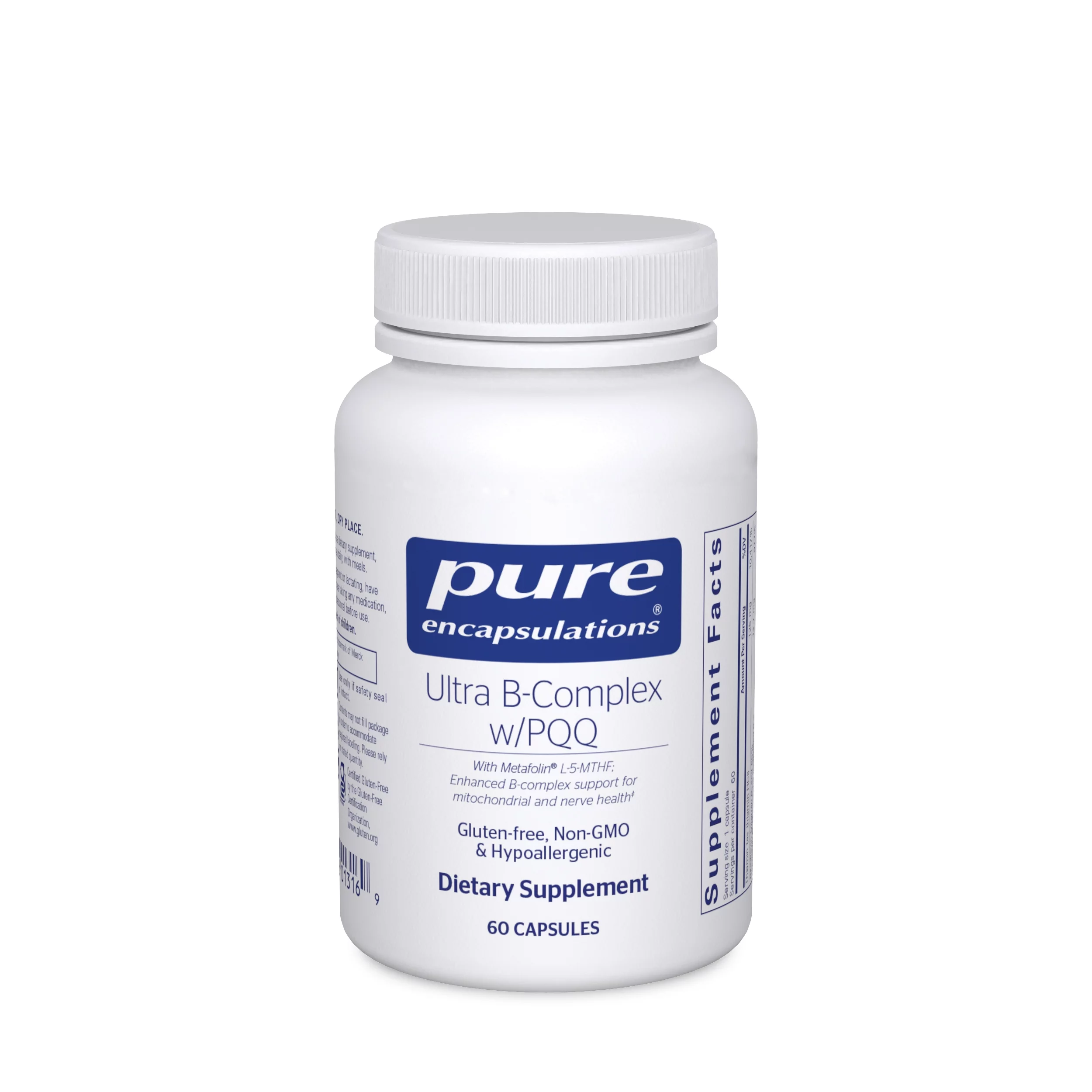 Pure Encapsulations Ultra B-Complex with PQQ | Vitamin B Supplement to Support Nerves, Cells, Methylation, and Mitochondrial Health* | 60 Capsules