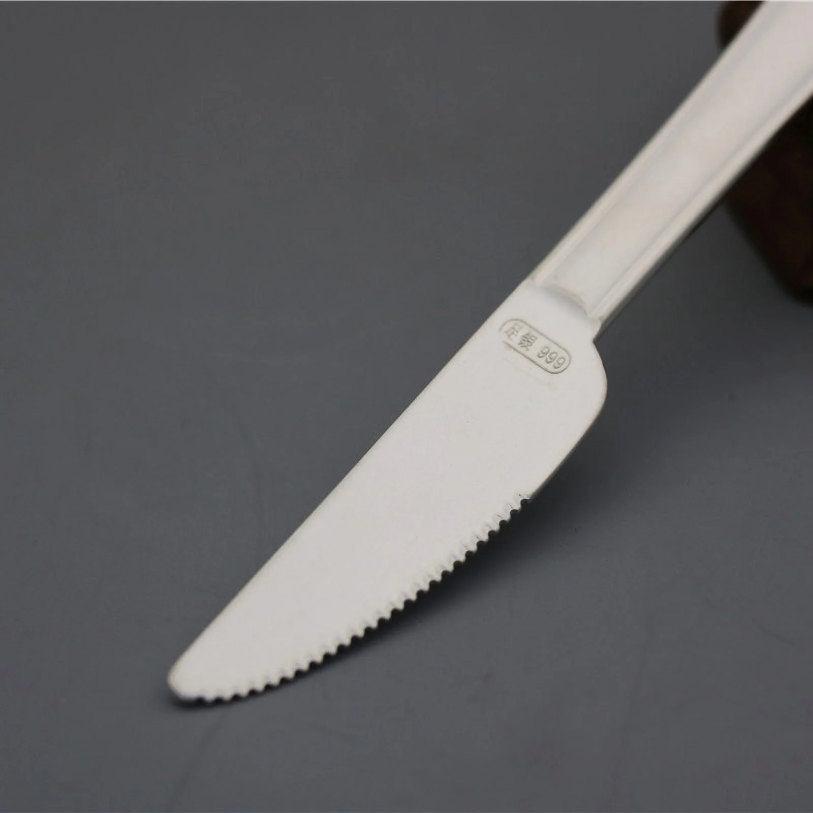 Wollet 999 Sterling Silver Knife Fork Spoon, 16cm(6.29'') Sterling Silver Tableware for Steak, Afternoon Tea, Dessert