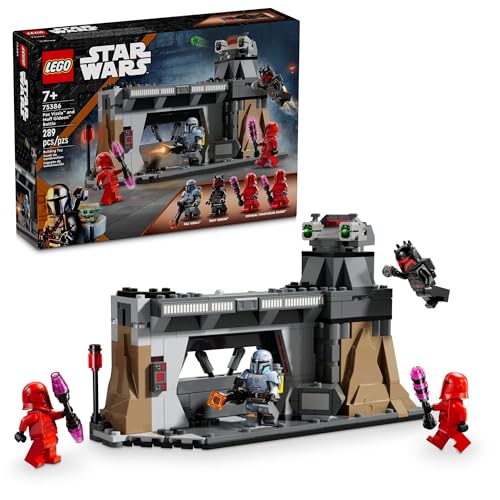 LEGO Star Wars: The Mandalorian Paz Vizsla and Moff Gideon Battle, Fun Building Set for Kids, Collectible Star Wars Toy with 4 Minifigures, Star Wars Birthday Gift for 7 Year Old Boys and Girls, 75386