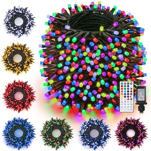 Toodour Halloween Lights RGB String Lights, 115ft 350 LED Color Changing String Light with Remote & Timer, Waterproof Xmas Tree Light for Home Yard New Year Party Indoor Outdoor Christmas Decorations