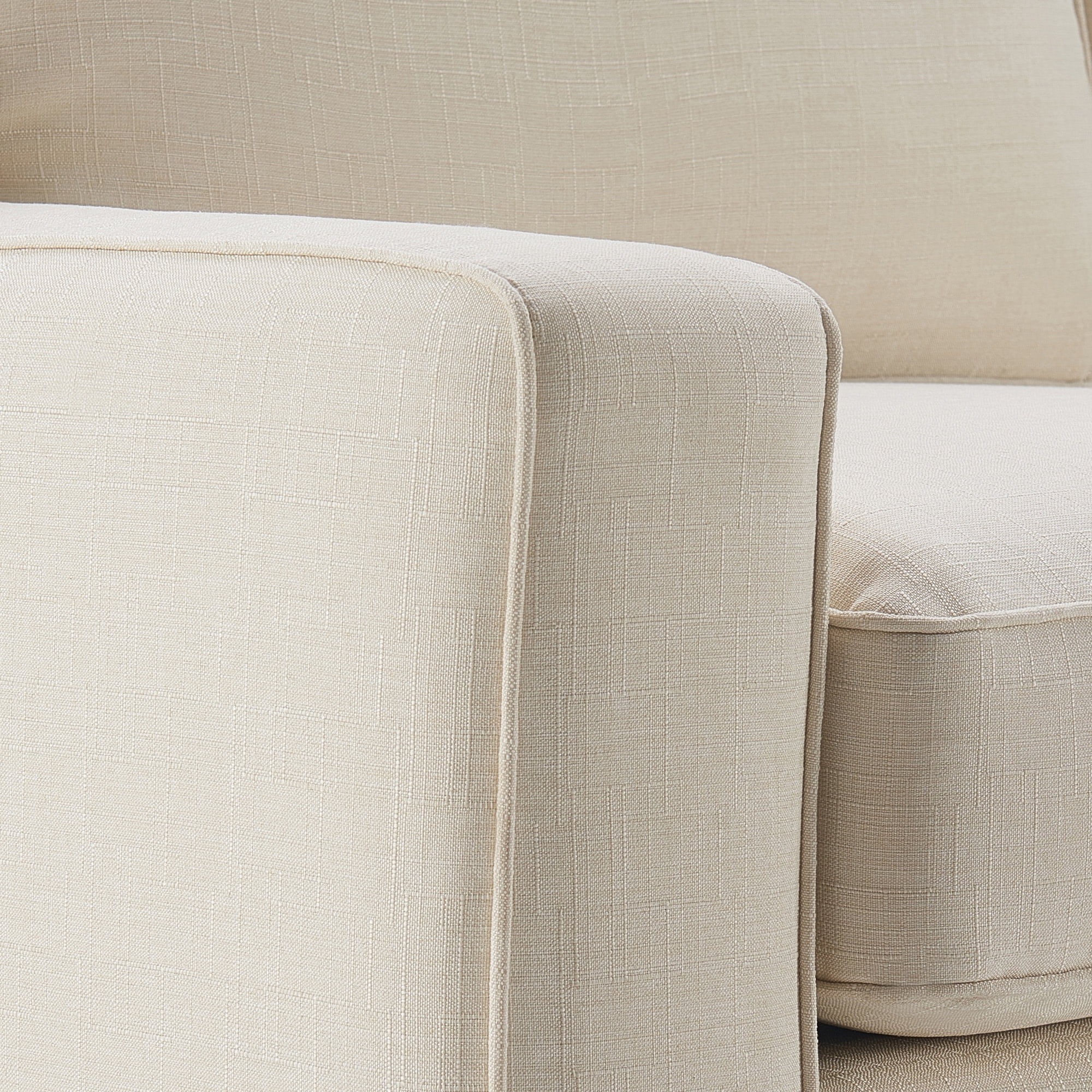 Serta Palisades Modern Track Arm 61-inch Loveseat, Buttercream Fabric