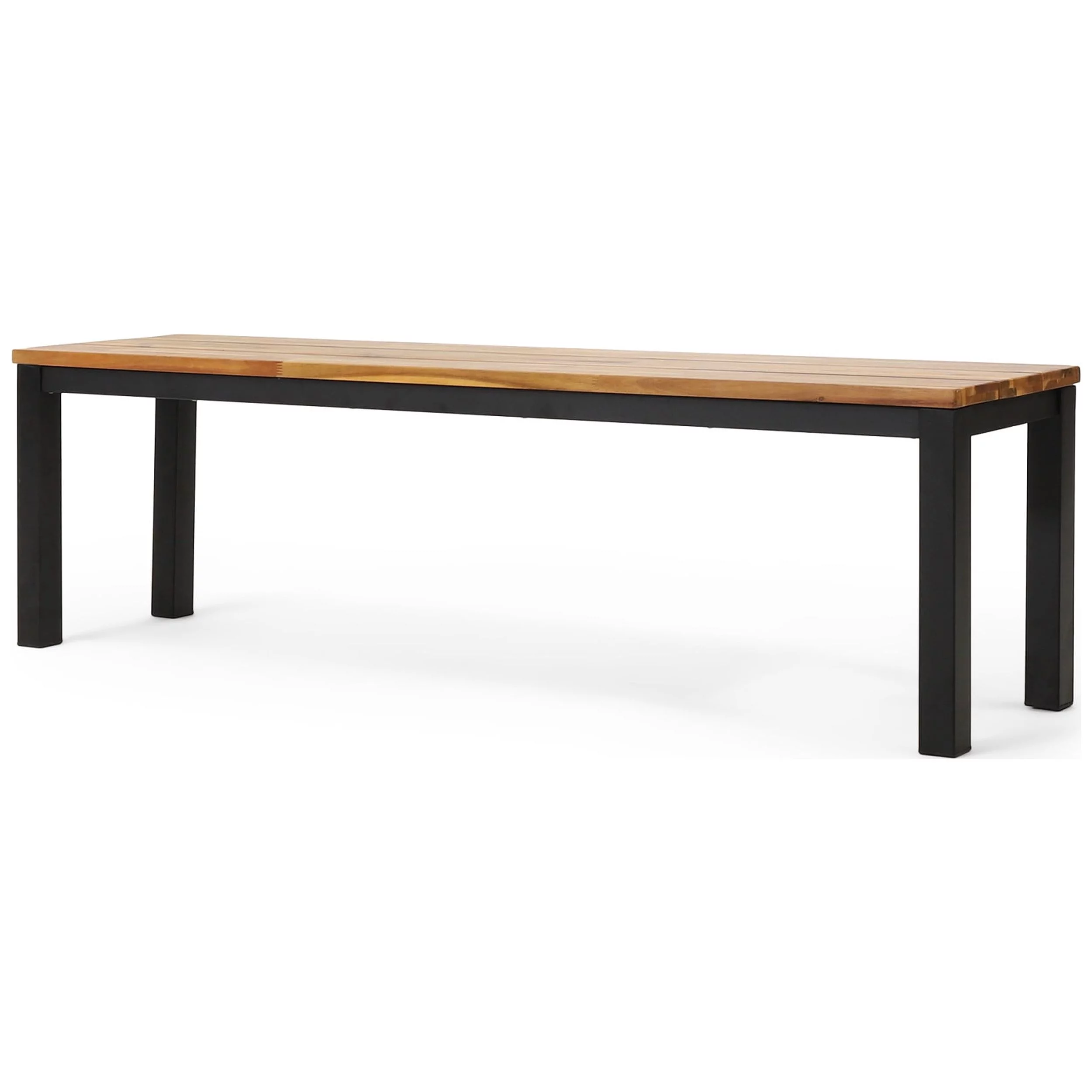 Pellerin Acacia Wood Outdoor Bench, Teak and Black