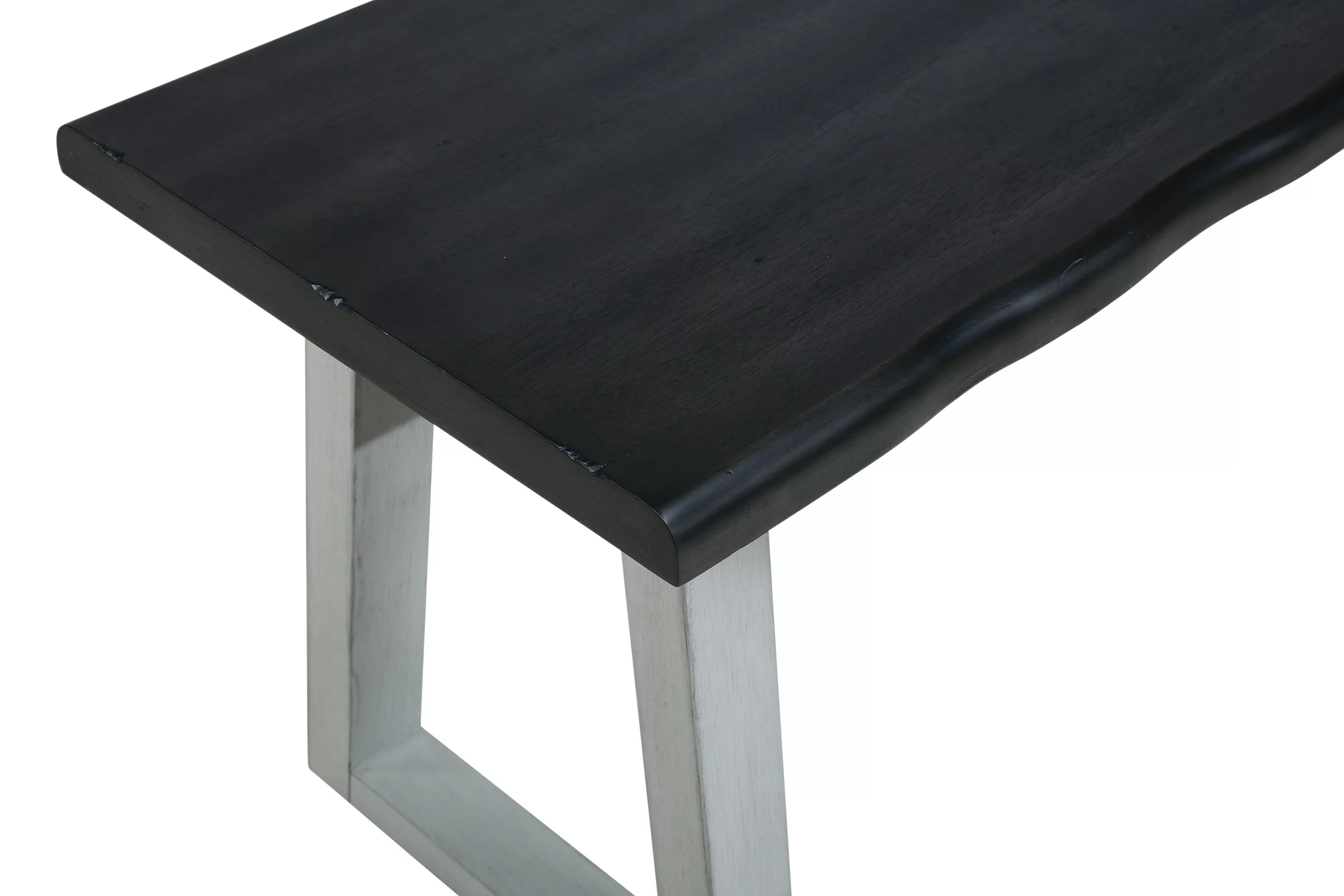 Weston Bench in Charcoal Engineered Wood with Light Gray Base