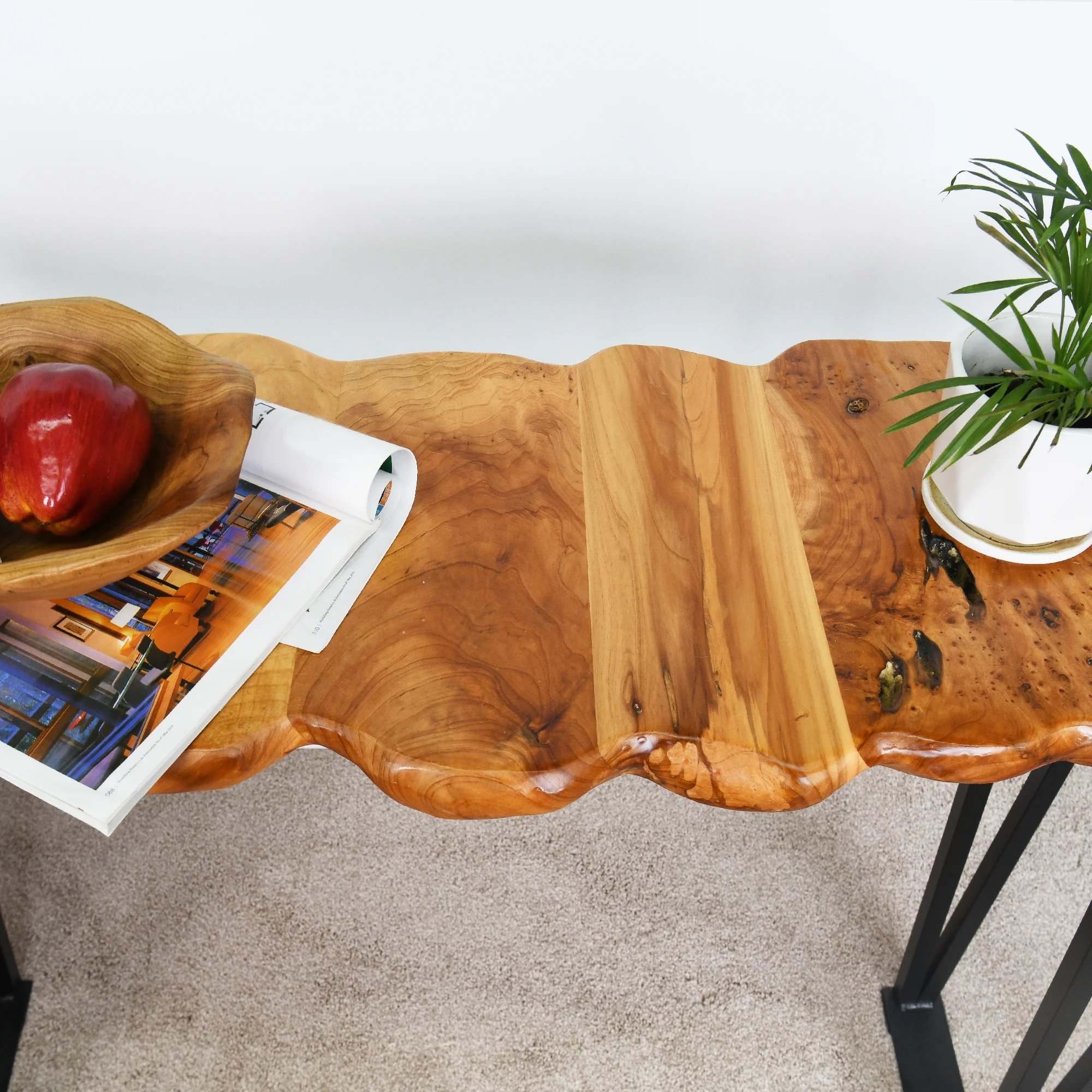 Greenage Cedar Wood Console Table-43.5