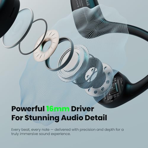 Bone Conduction Headphones,Bluetooth V6.0 Open Ear Headphones with Mic,Bone Conduction Earbuds 12Hrs Playtime,IPX5 Waterproof Sport Headphone for Cycling,Outdoor Sports,Running,Gym