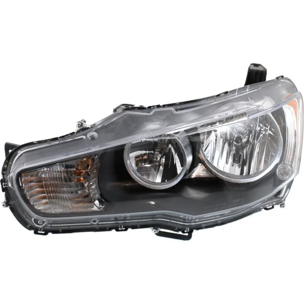 For 2008-2014 Lancer EVO X Headlights Headlamps w/Chrome Bezel Left+Right