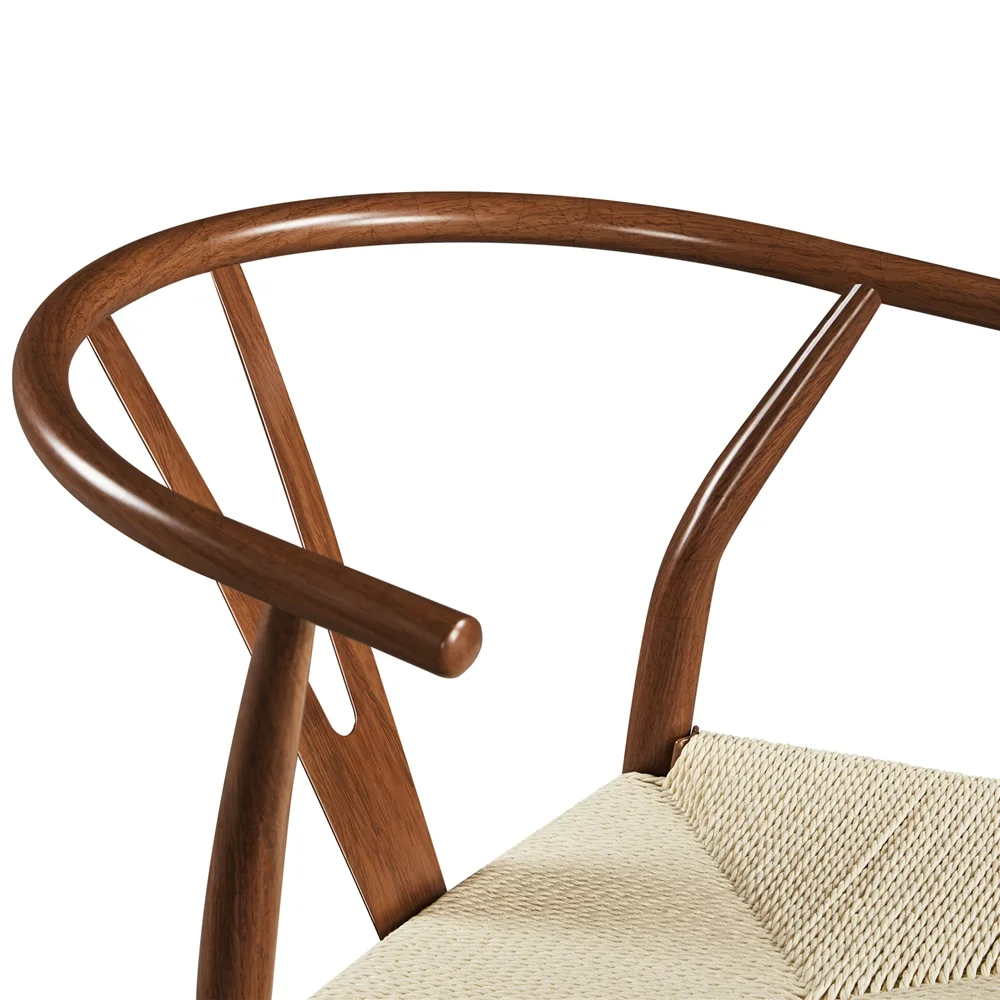 Easyfashion Set of 2 Weave Arm Chair Dining Chairs, Metallic Brown