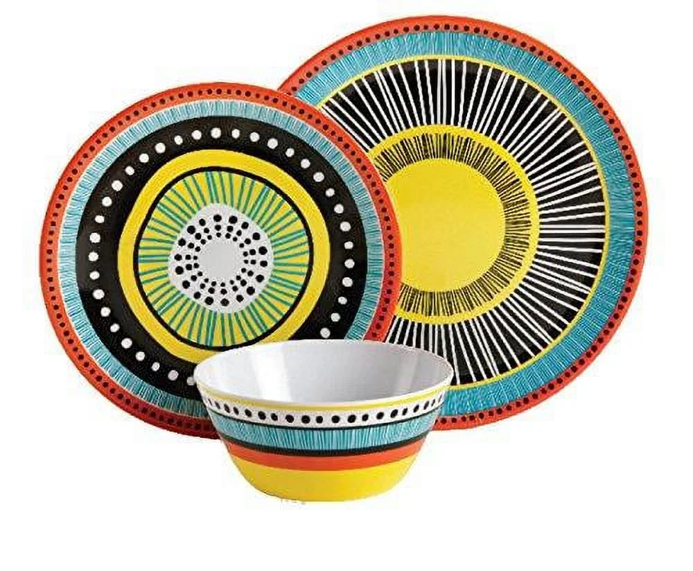 Gibson Almira 12 Piece Melamine Dinnerware Set