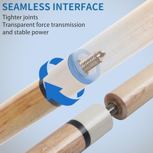 Pool Cue, 4 Pcs Pool Cue Stick 18 19 20 21 oz 4 Sets Cue Sticks 58 inch Pool Cues Adult Canadian Maple Wood Billiard Stick