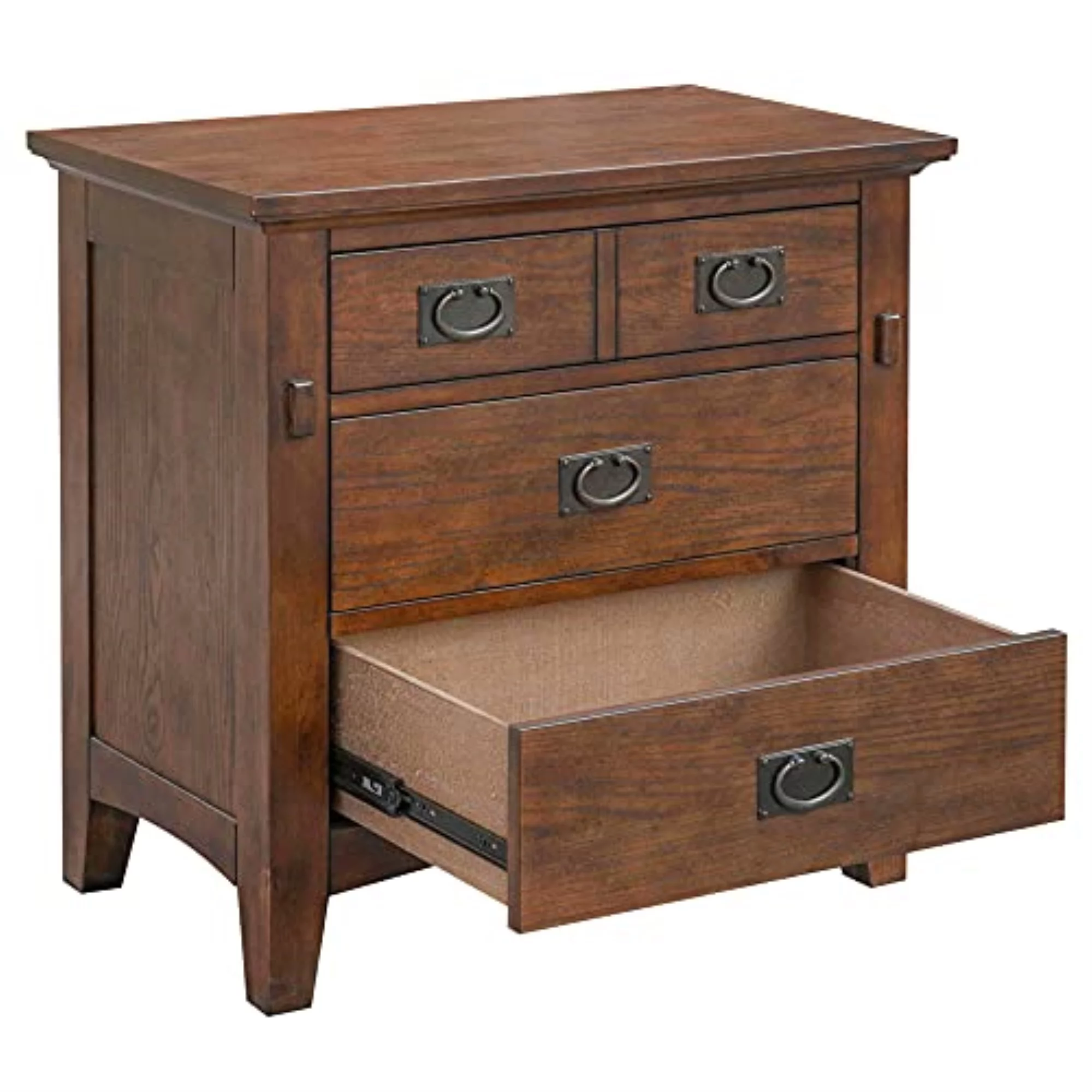Sunset Trading Mission Bay 3-Drawer Solid Wood Nightstand in Amish Brown
