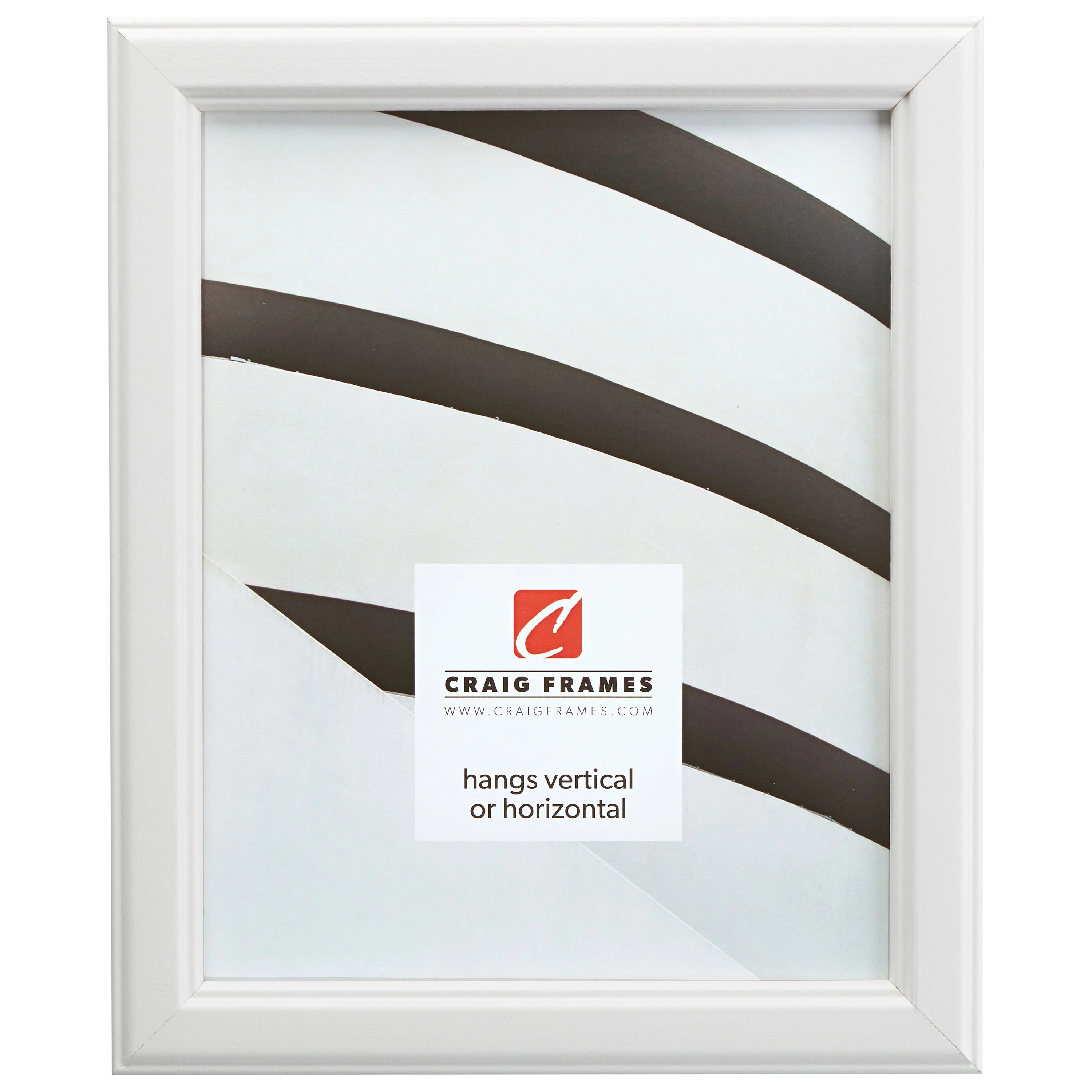 Craig Frames Tulip Poplar, 8x10 inch Picture Frame, White